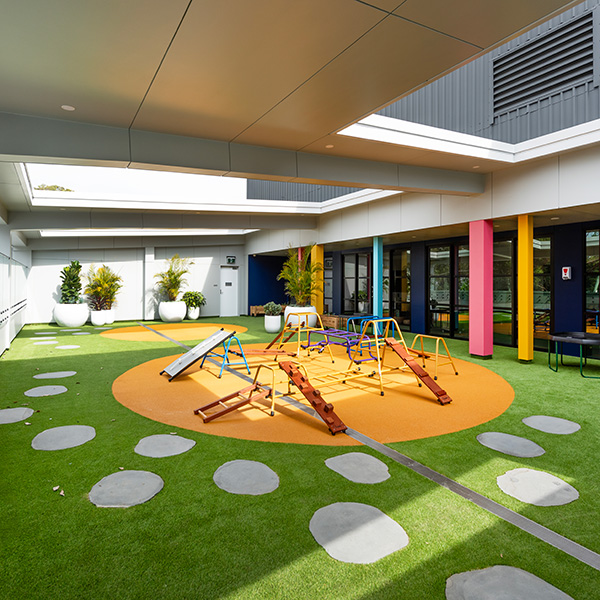 The outdoor play area at our Gateshead childcare centre